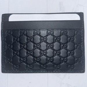 New micro Guccissimo leather card holder